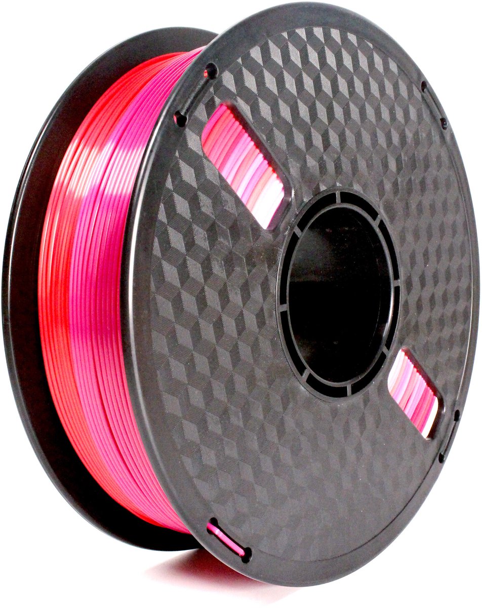 Gembird - PLA Silk Rainbow - 3D Printer Filament 2 kleurig - Rood en Paars - 1.75 mm - 1 kg