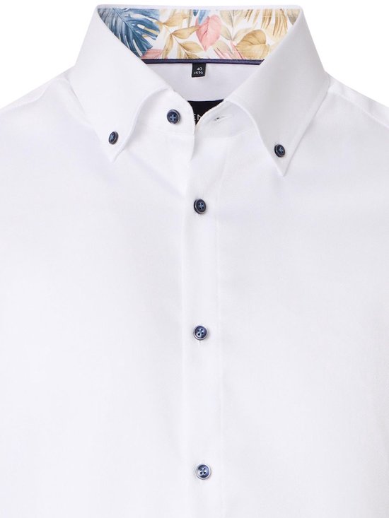 Chemise Venti Wit Col Boutonné avec Motif Coupe Moderne - M