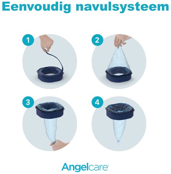 Angelcare Dress Up - Wit Luieremmer - Met OdourSeal™ Technologie & Navulcassette - Personaliseerbaar met Hoezen