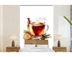 Behang - Fotobehang Thee - Warm - Winter - Sfeer - Breedte 195 cm x hoogte 300 cm