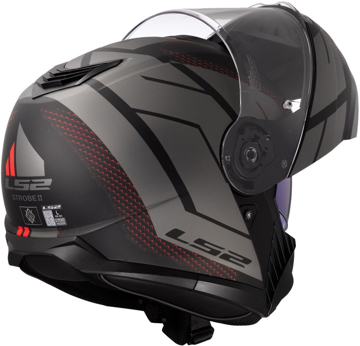 LS2 FF908 Strobe II Code Zwart Grijs 06 Systeemhelm - Maat XXXL - Helm – foto 7