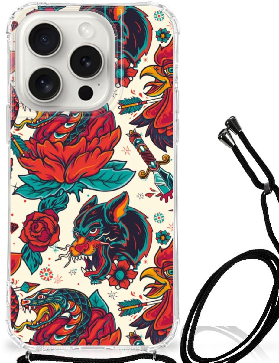 Anti-shock Hoesje met foto voor iPhone 15 Pro Old Skool
