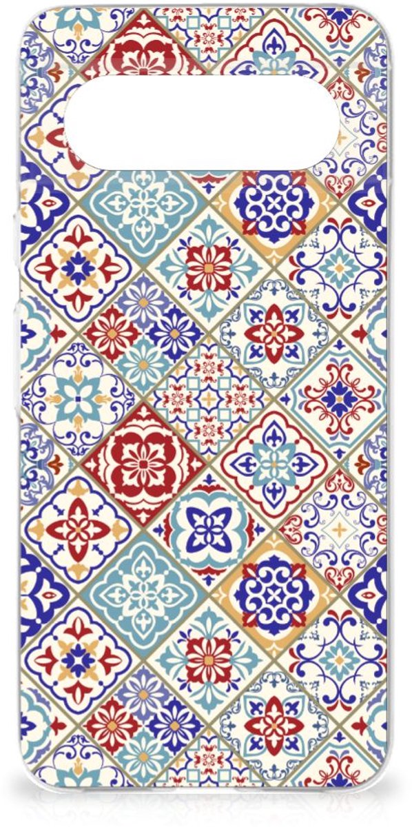 Google Pixel 8 TPU Siliconen Hoesje Tiles Color