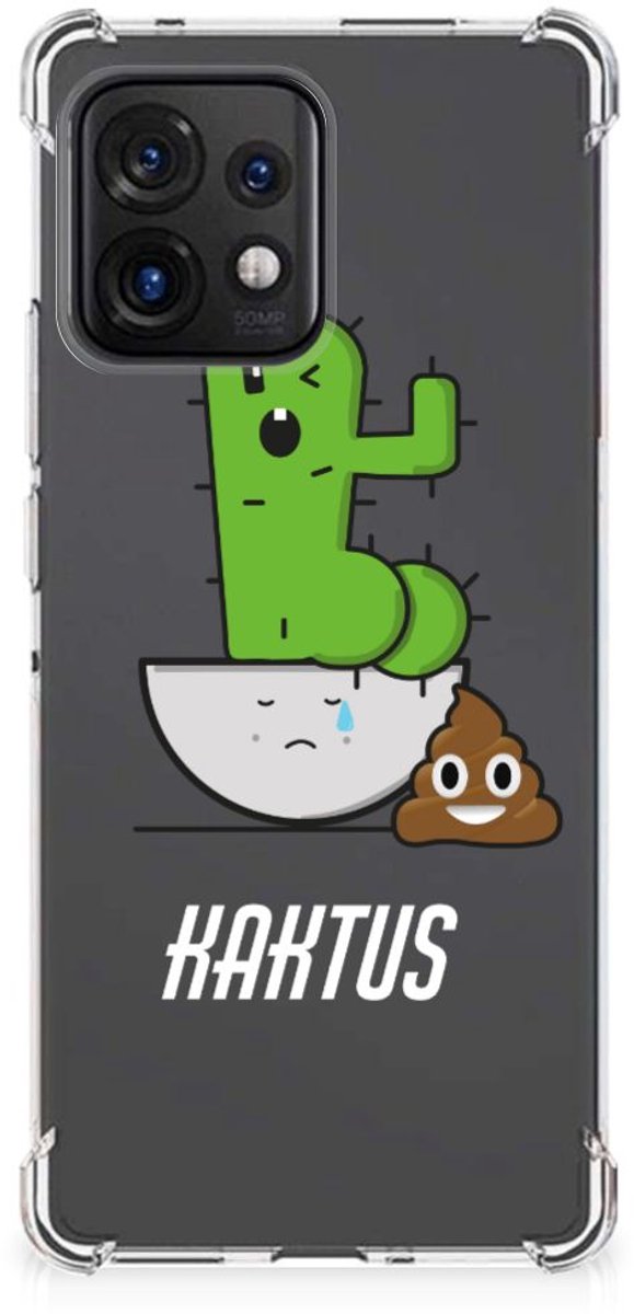 Motorola Edge 40 Pro Stevig Bumper Hoesje Cactus Poo