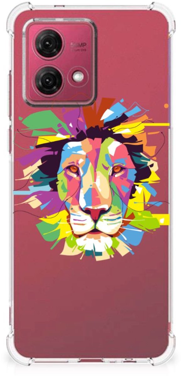Motorola Moto G84 Stevig Bumper Hoesje Lion Color