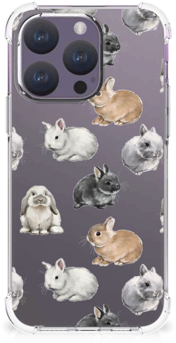 TPU Case Anti-Shock voor Case Anti-shock voor iPhone 15 Pro Konijntjes