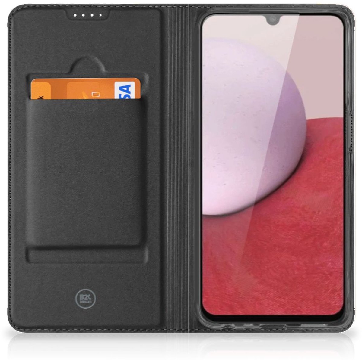 Book Case voor Samsung Galaxy A14 4G Stand Case Zwart Roze Vormen
