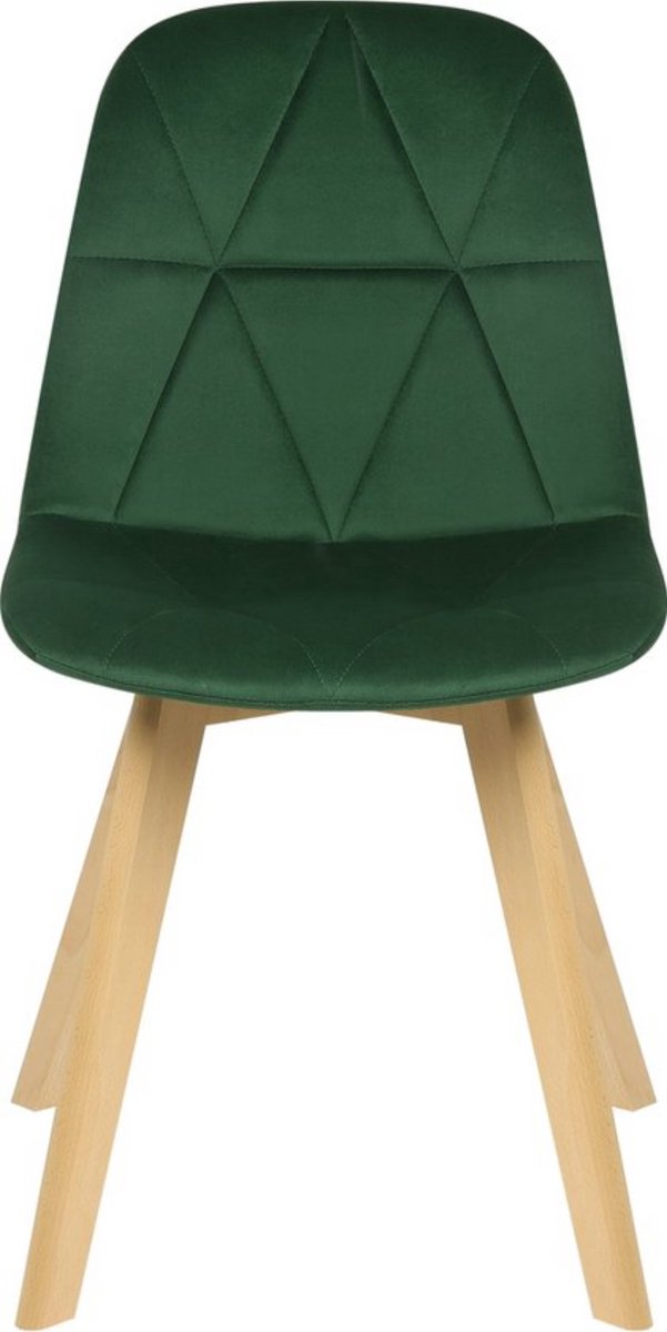 In And Outdoormatch Set van 2 velvet eetstoelen - elegant & stijlvol - zachte bekleding - comfortabele rugsteun - ergonomisch gevormd - groen Donkergroen
