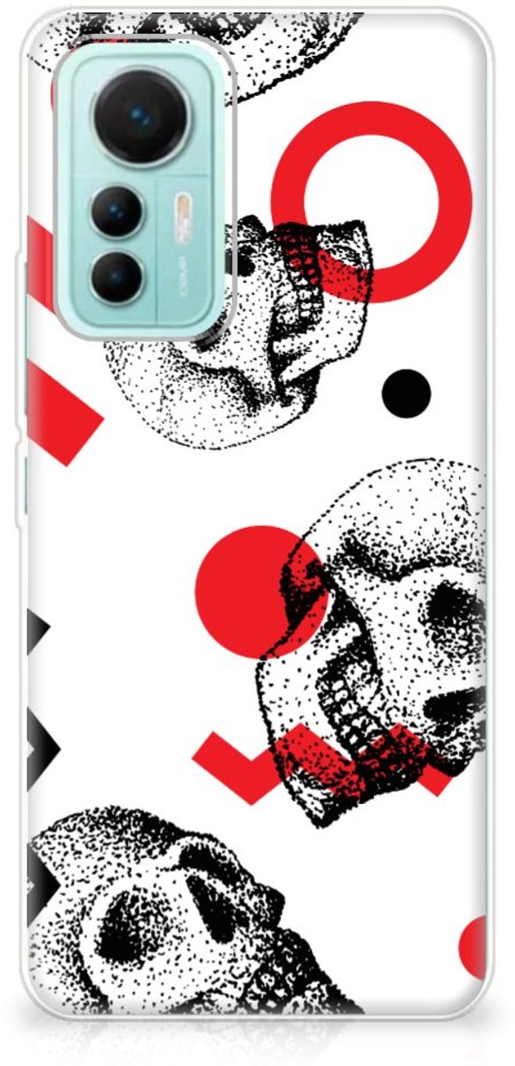 Silicone Back Case Xiaomi 12 Lite Skull Red