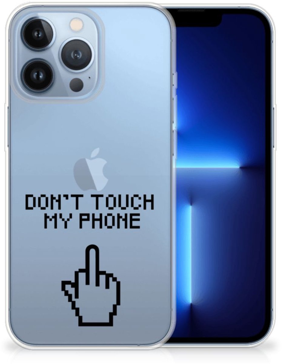 Apple iPhone 13 Pro Silicone-hoesje Finger Don't Touch My Phone