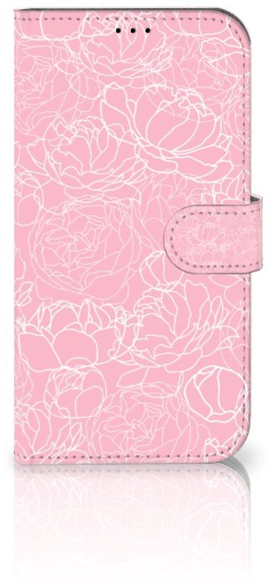 Coque Téléphone iPhone 14 Max Portefeuille pour Fleurs Blanches