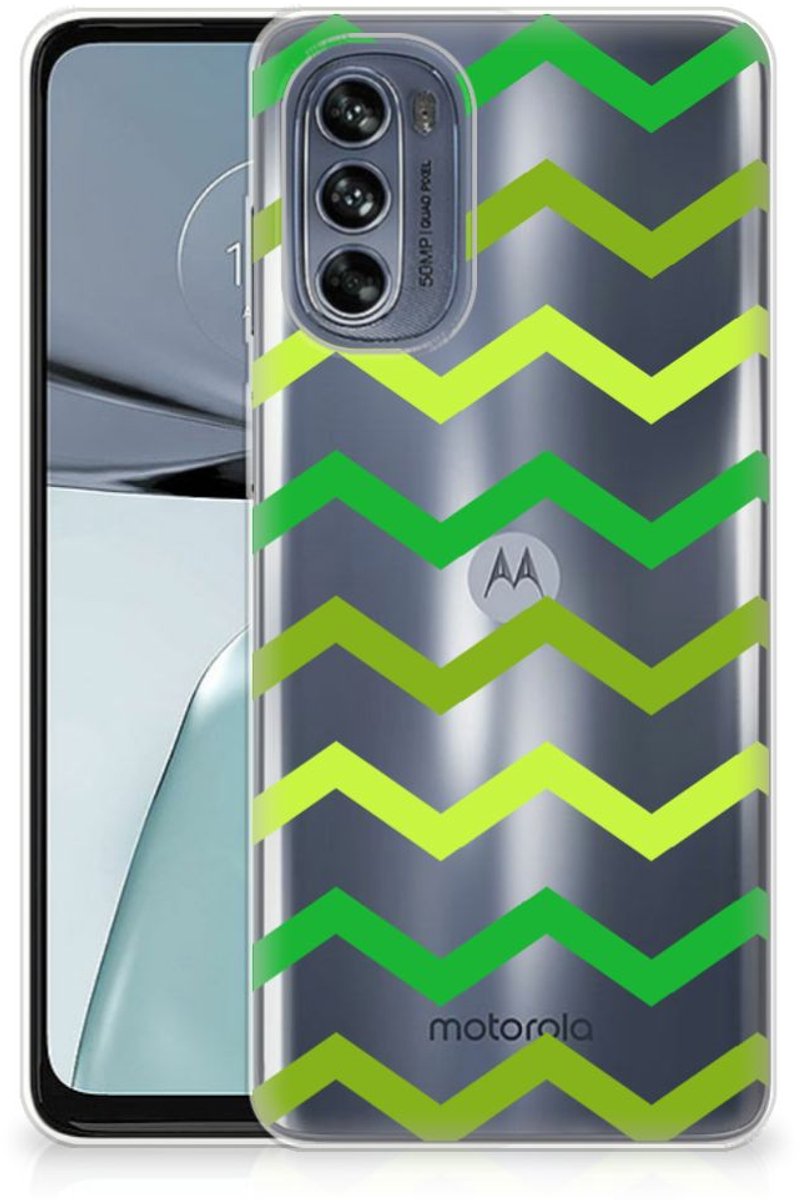 Motorola Moto G62 5G TPU bumper Zigzag Groen