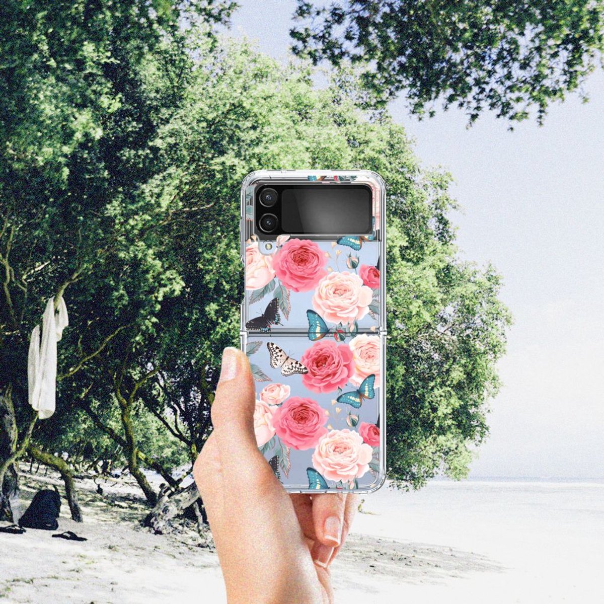 Samsung Galaxy Z Flip 4 TPU Case Butterfly Roses