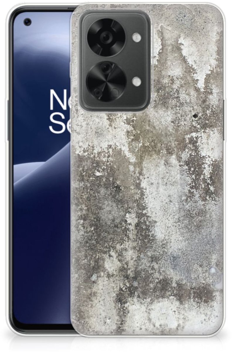 OnePlus Nord 2T TPU Siliconen Hoesje Beton Print