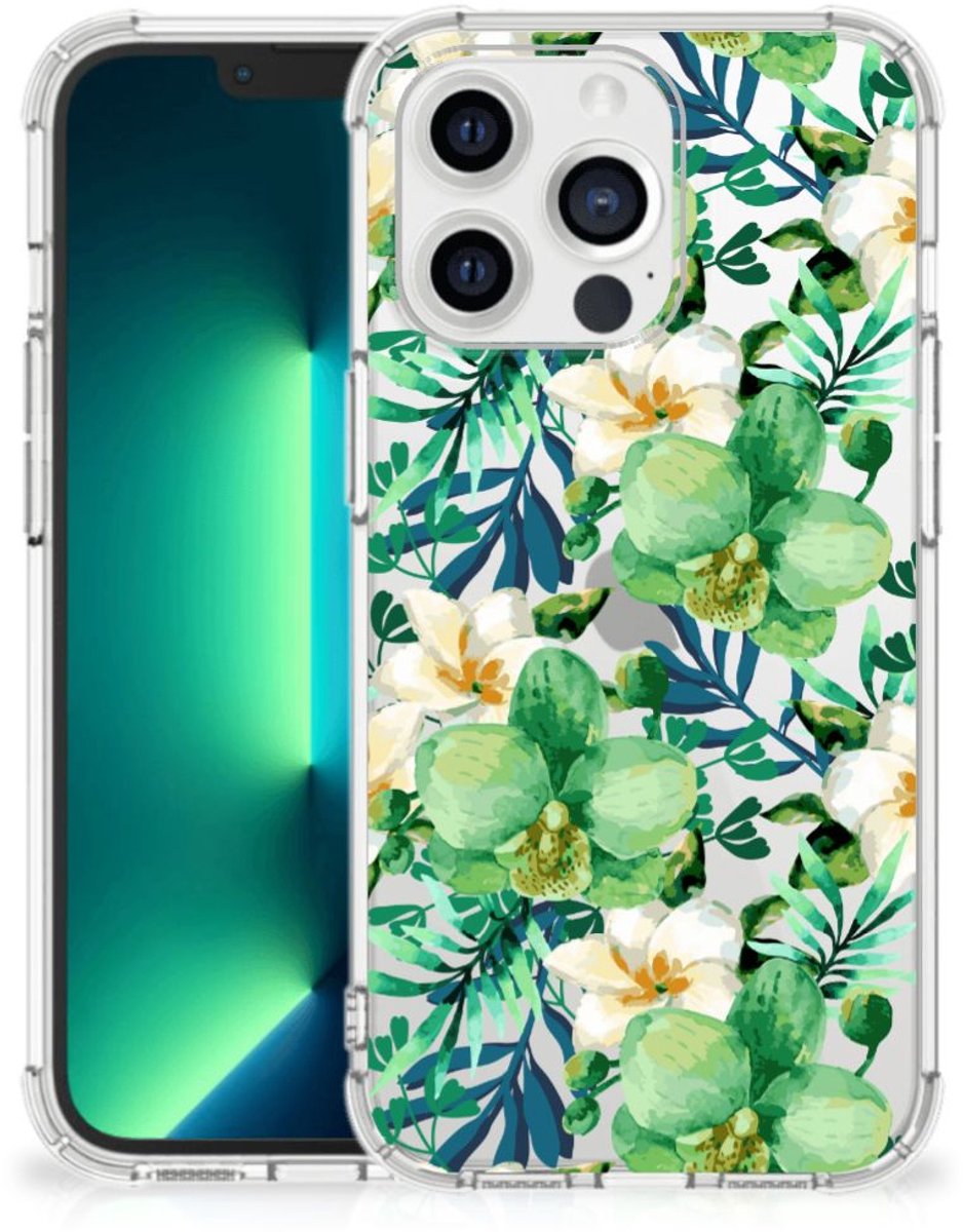 Back Cover voor iPhone 13 Pro Max Case Orchidee Groen