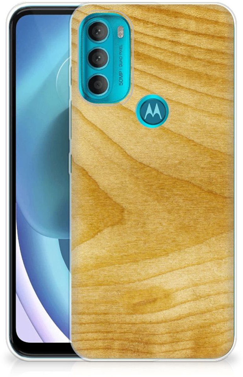 Motorola Moto G71 5G Bumper Hoesje Licht Hout