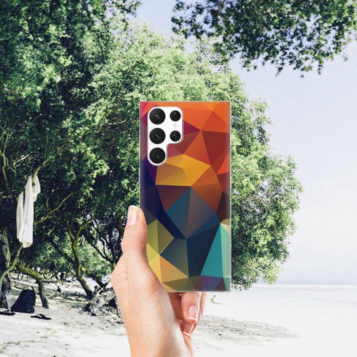Samsung Galaxy S22 Ultra TPU Hoesje Polygon Color