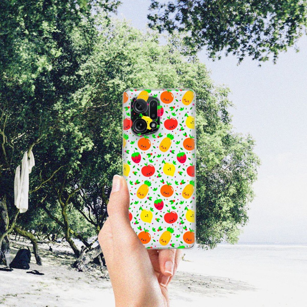 OPPO Find X5 Siliconen Case Fruits