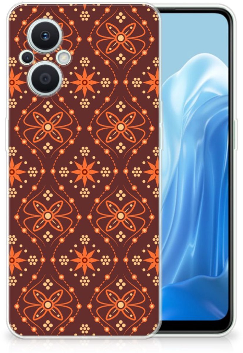 OPPO Reno8 Lite TPU bumper Batik Brown