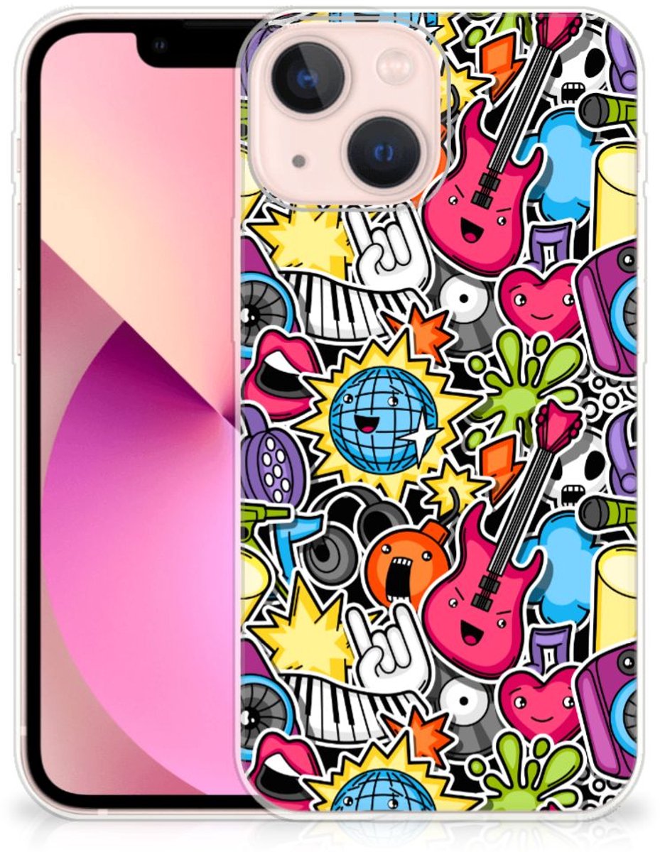 Back Cover voor iPhone 13 mini Silicone Back Cover Punk Rock