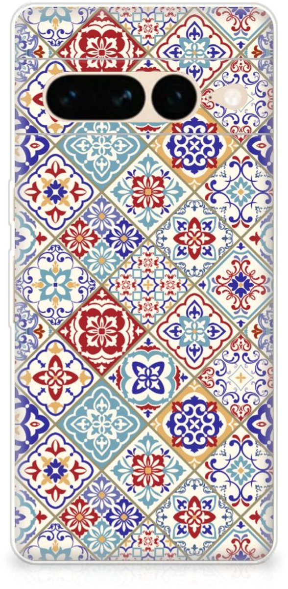 Google Pixel 7 Pro TPU Siliconen Hoesje Tiles Color