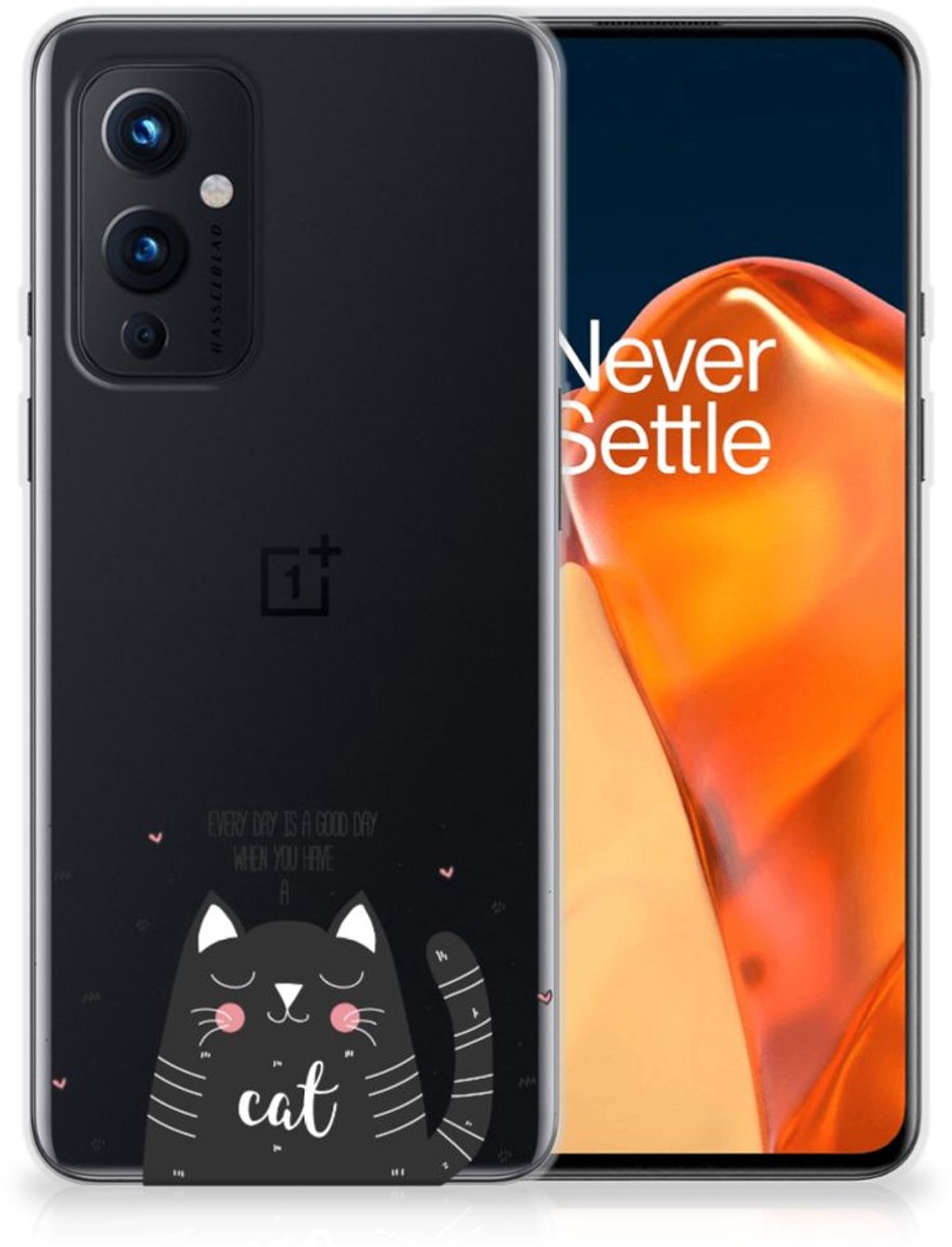 OnePlus 9 Telefoonhoesje met Naam Cat Good Day