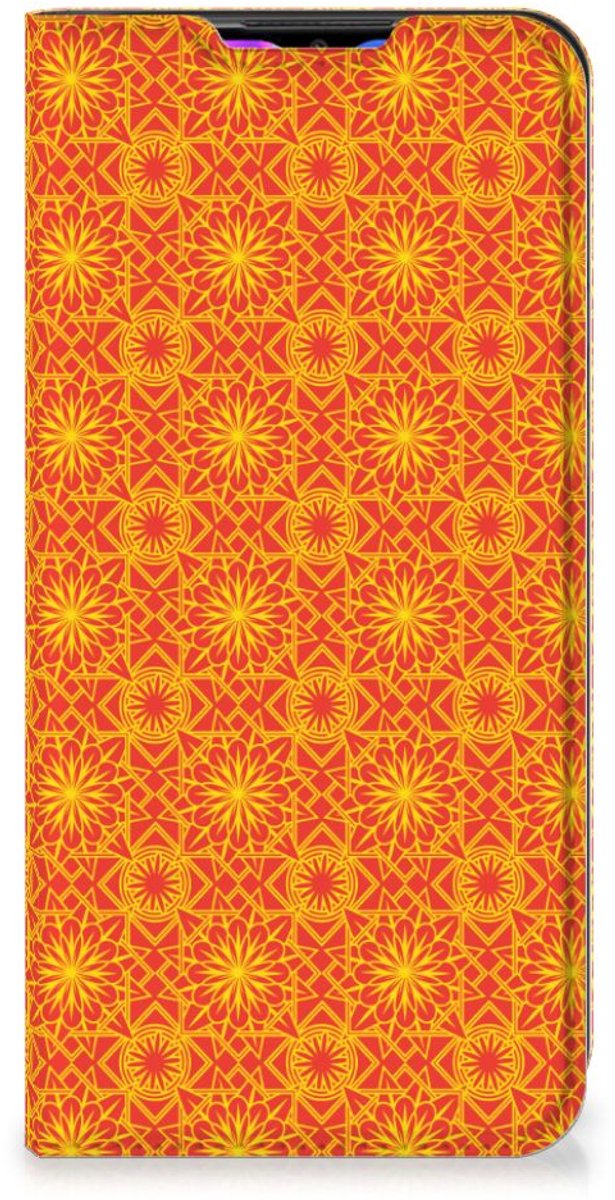 Xiaomi Redmi 9 Hoesje met Magneet Batik Oranje