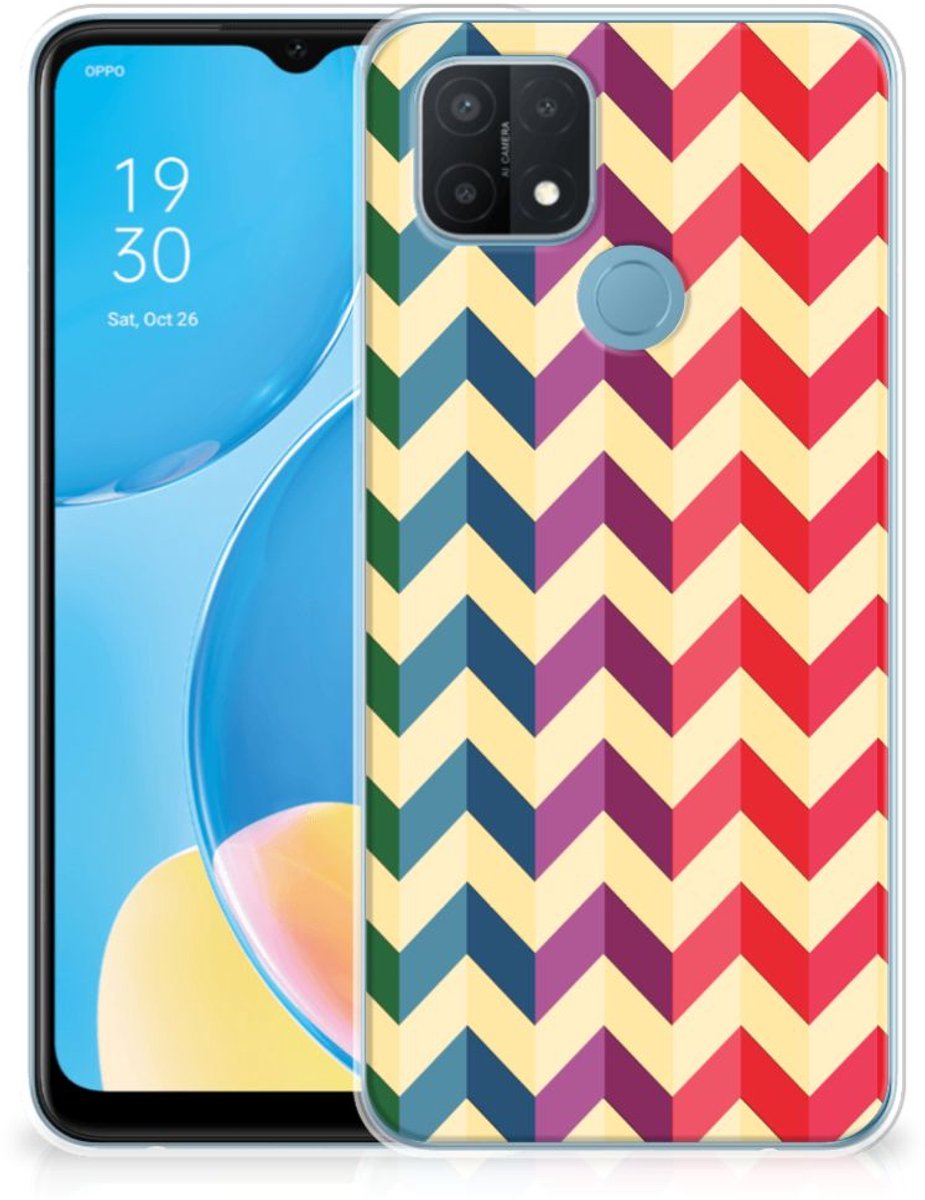 OPPO A15 TPU bumper Zigzag Multi Color