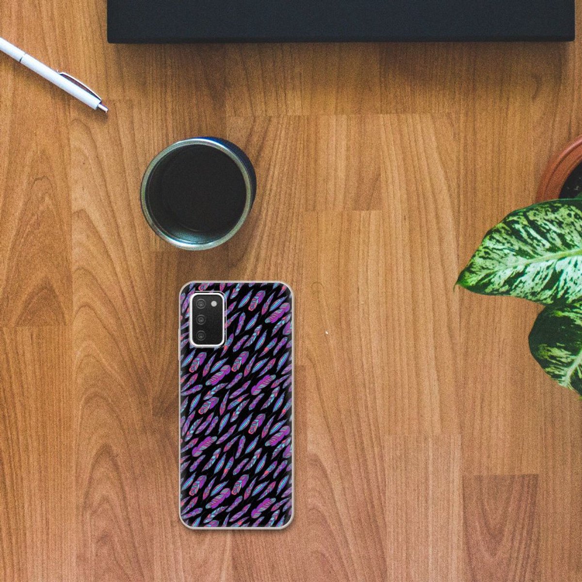 Samsung Galaxy A03S TPU bumper Feathers Color