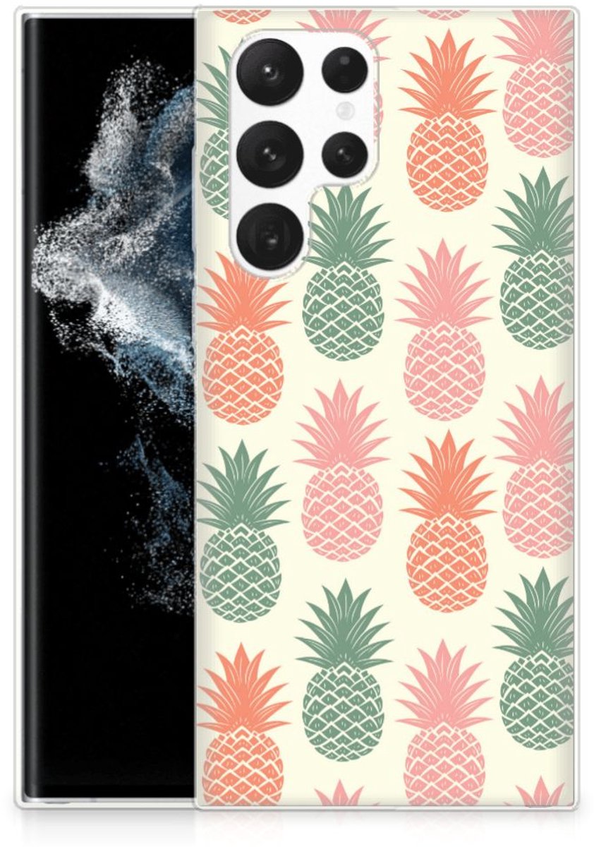 Samsung Galaxy S22 Ultra Siliconen Case Ananas