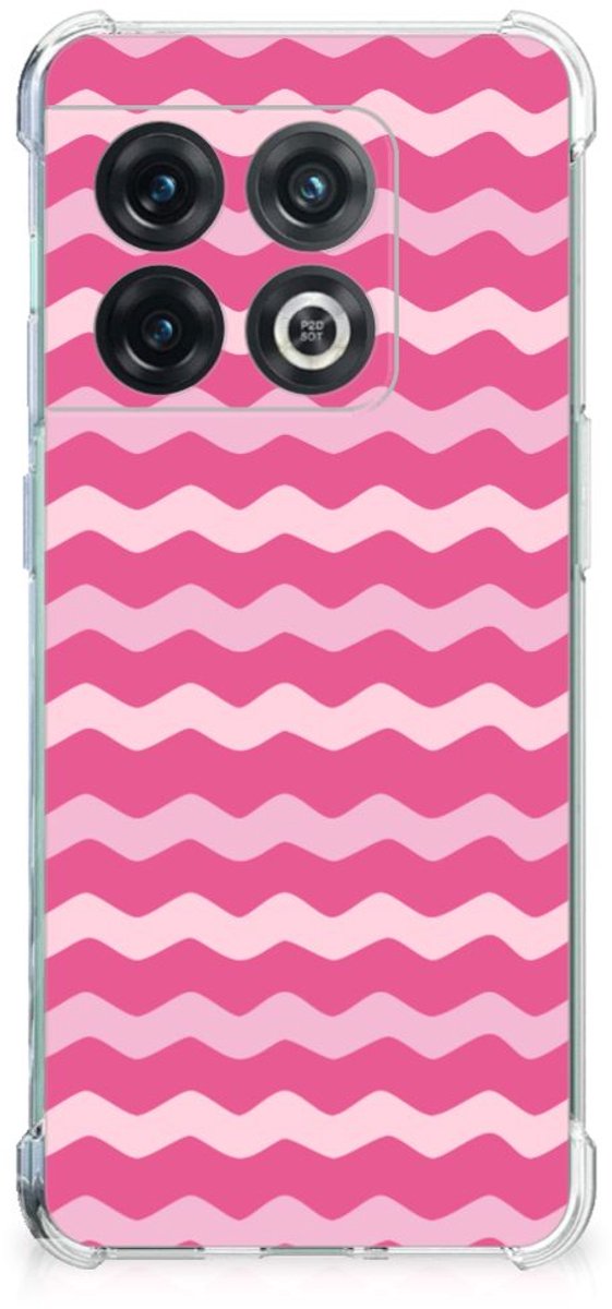 Back Cover voor OnePlus 10 Pro Doorzichtige Silicone Hoesje Waves Pink