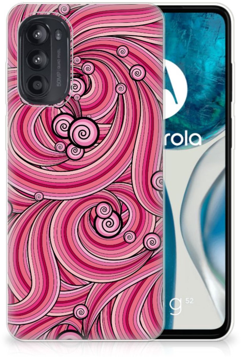 TPU Hoesje voor Motorola Moto G52/G82 Hoesje maken Swirl Pink