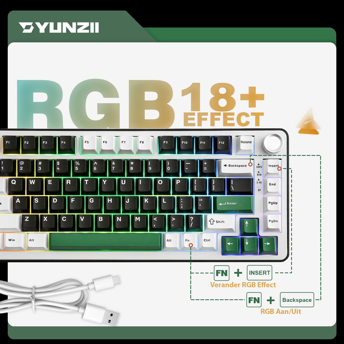 Yunzii B75 Pro Mechanisch Gaming Toetsenbord thumbnail 3