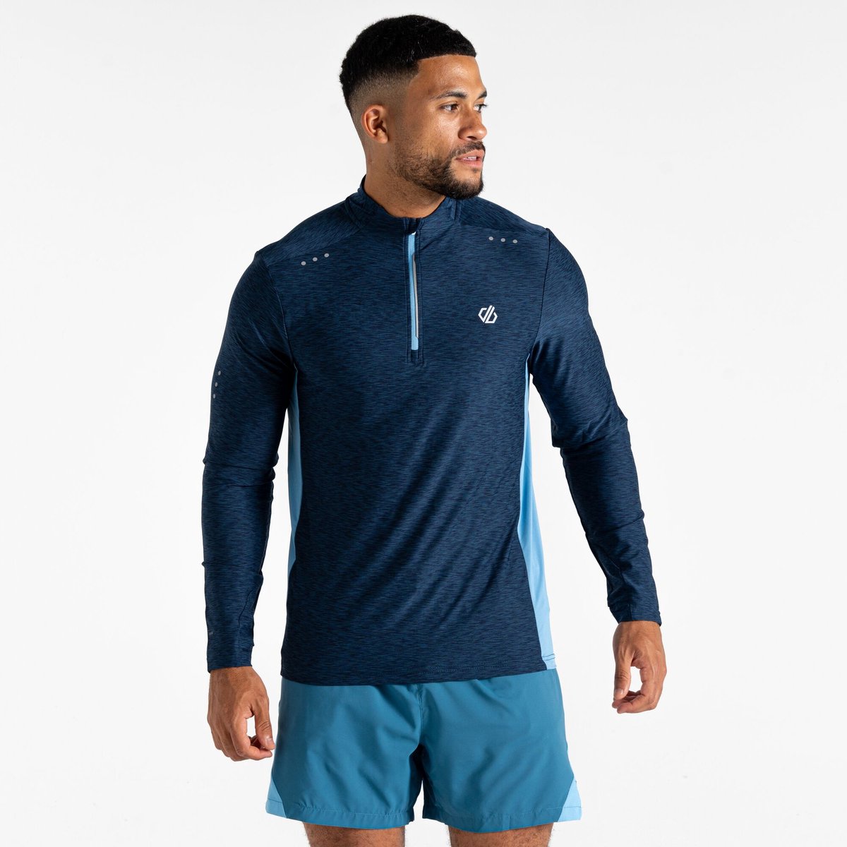 Fleece Heren Hiking Jersey Blauw