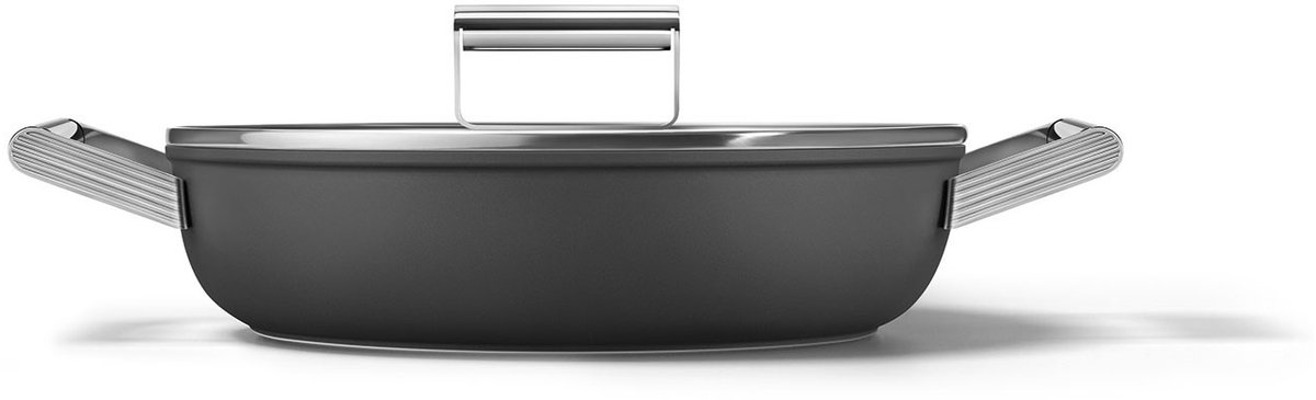 Smeg Hapjespan met Glasdeksel CKFD2811BLM, 28cm zwart