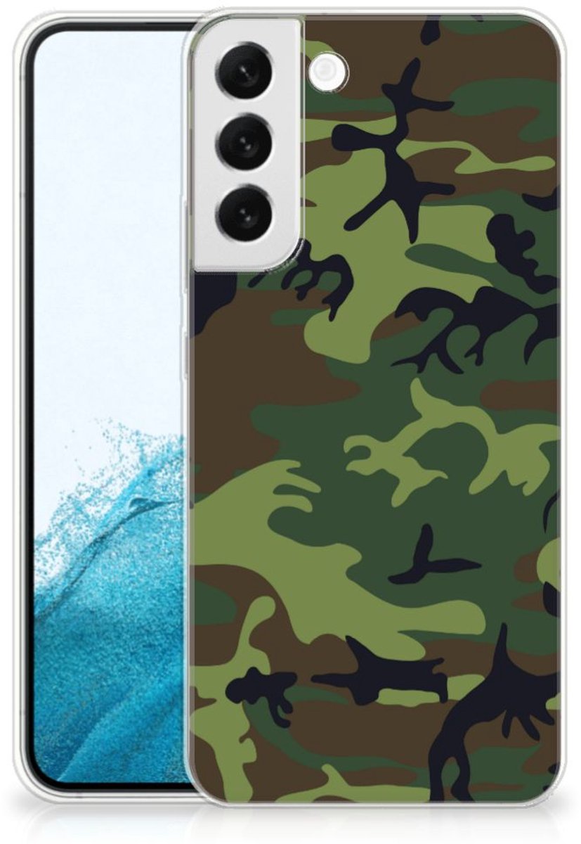 Back Cover voor Samsung Galaxy S22 Plus TPU bumper Army Dark