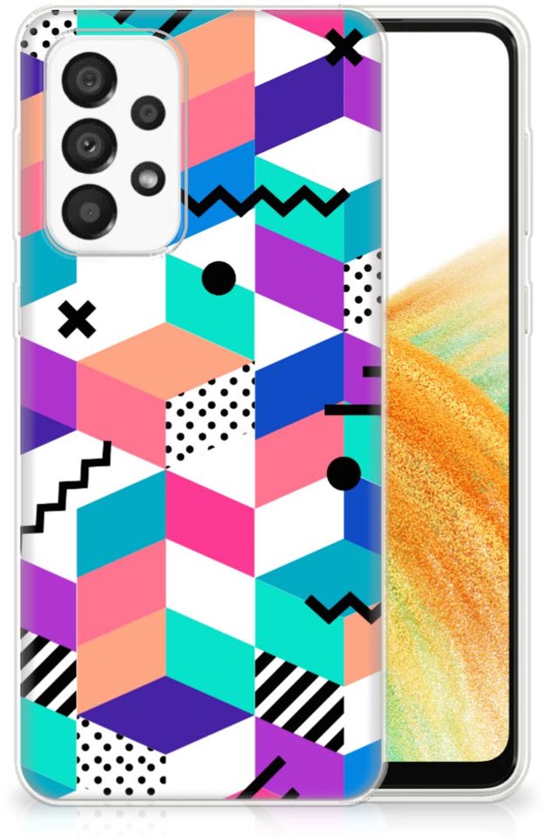 Samsung Galaxy A33 5G TPU Hoesje Blokken Kleurrijk