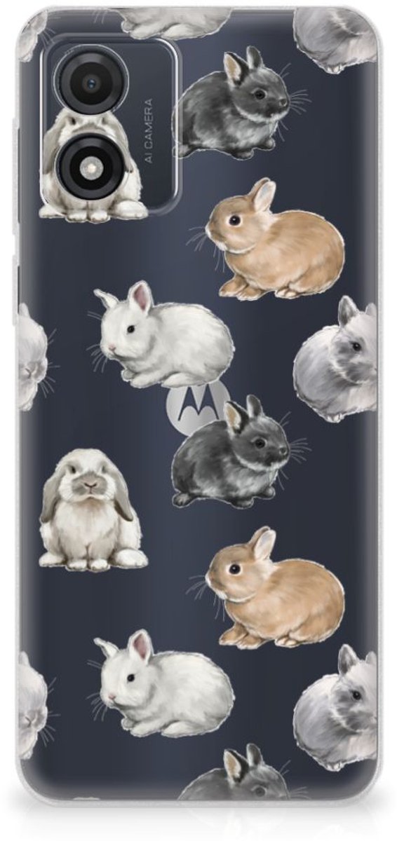 TPU Hoesje voor Motorola Moto E13 Konijntjes