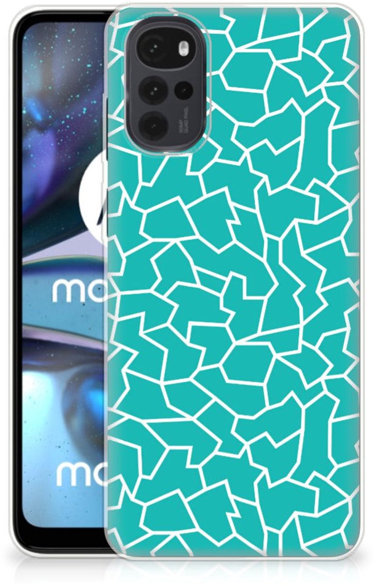 Motorola Moto G22 Hoesje maken Cracks Blue