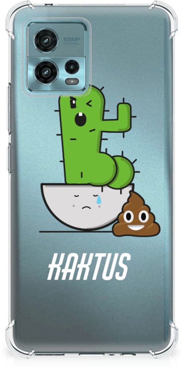 otorola Moto G72 Stevig Bumper Hoesje Cactus Poo