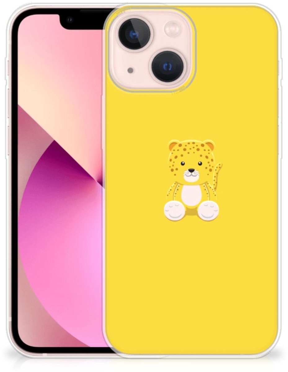 iPhone 13 mini Telefoonhoesje met Naam Baby Leopard