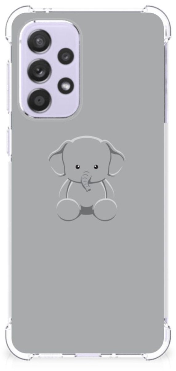 Samsung Galaxy A33 Stevig Bumper Hoesje Grijs Baby Olifant