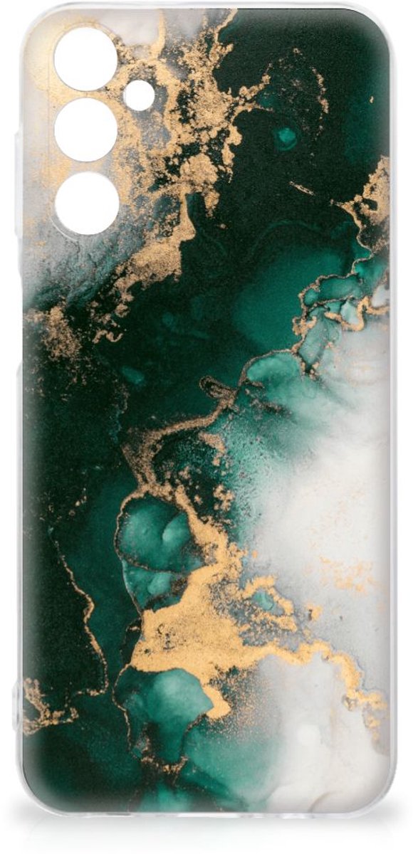 TPU Siliconen Hoesje voor Samsung Galaxy M14 Marmer Groen