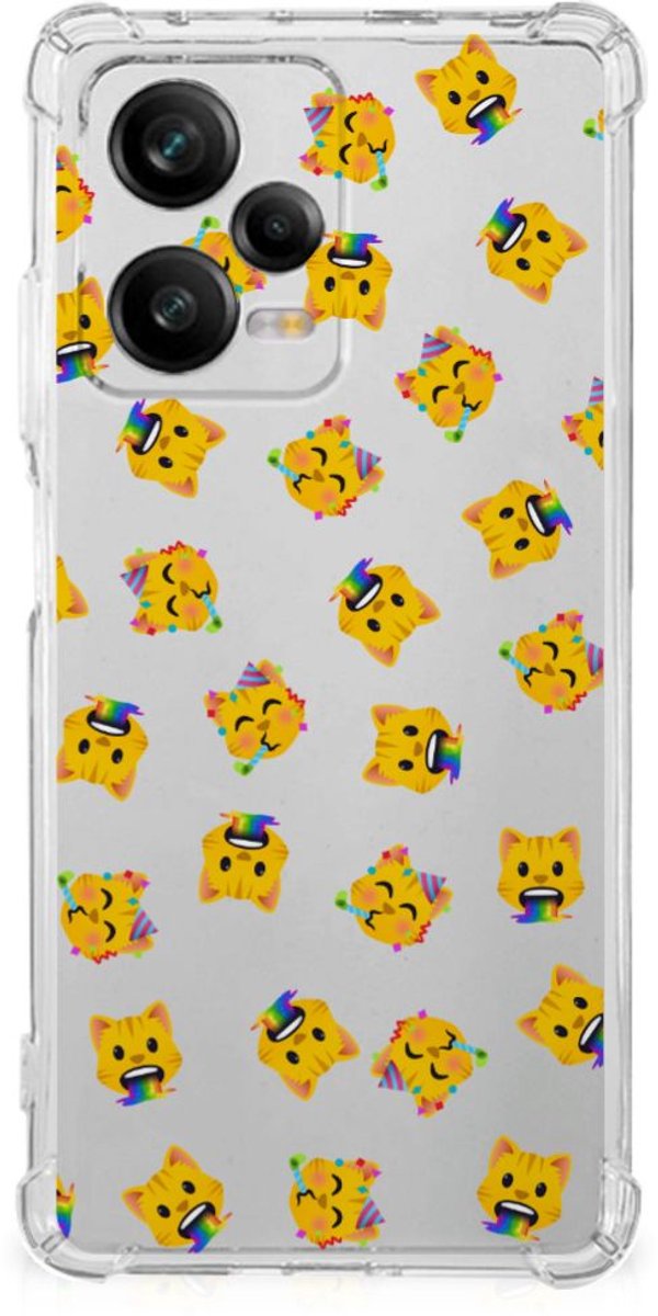 Doorzichtige Silicone Hoesje voor Xiaomi Redmi Note 12 Pro Plus Katten Emojis