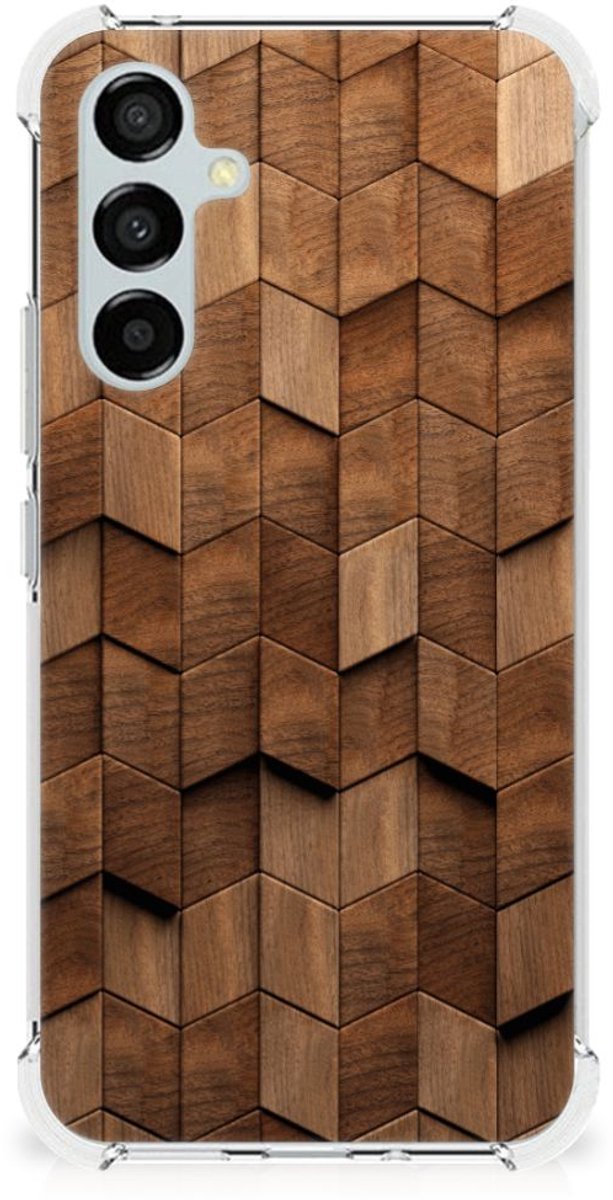 Stevig Telefoonhoesje voor Samsung Galaxy A54 Wooden Cubes