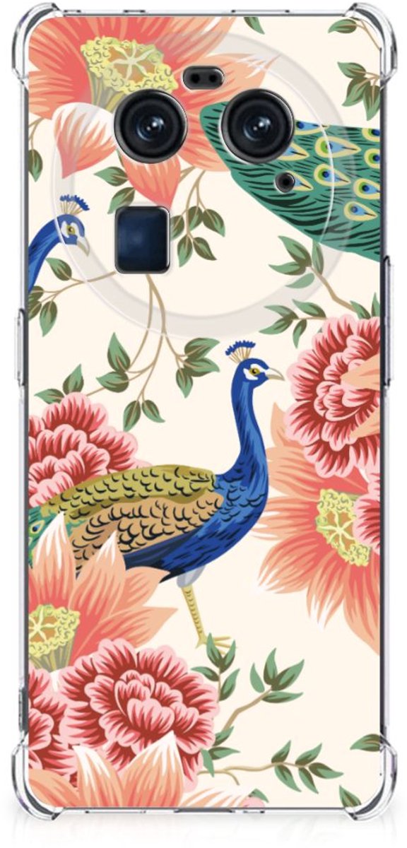 Case Anti-shock voor OPPO Find X6 Pink Peacock