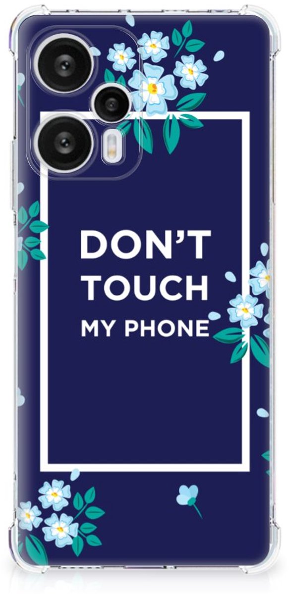 Xiaomi Poco F5 Anti Shock Case Flowers Blue DTMP