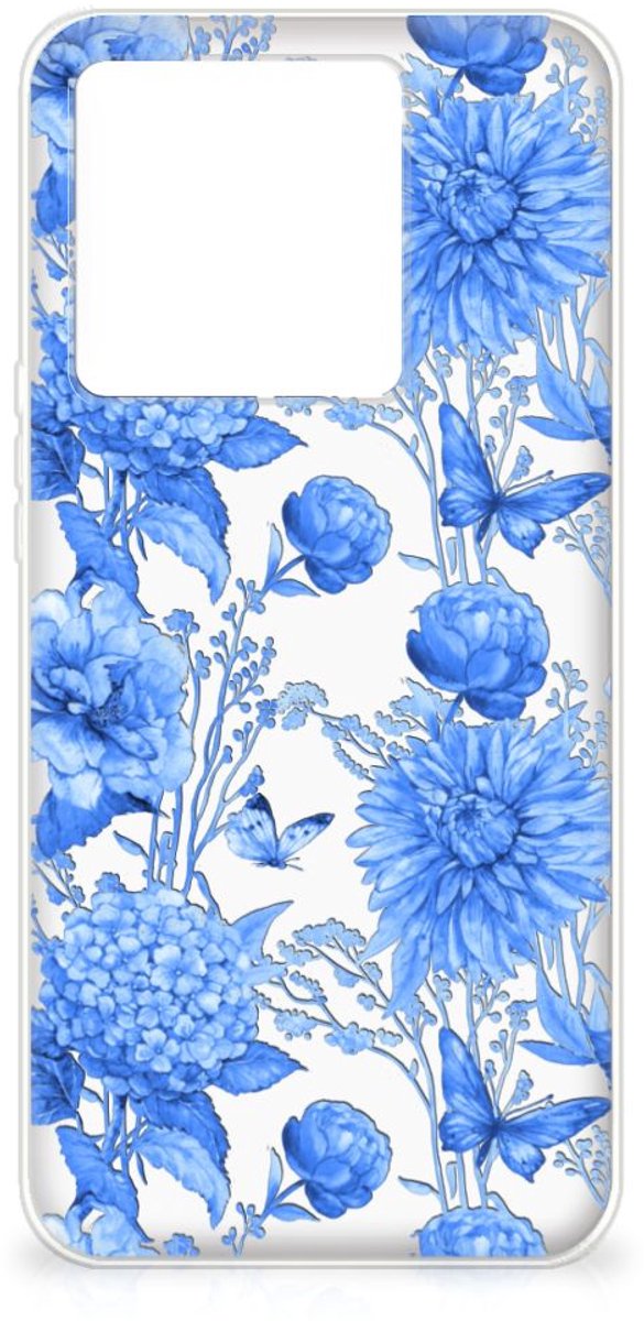 TPU Case voor Xiaomi 13T Flowers Blue