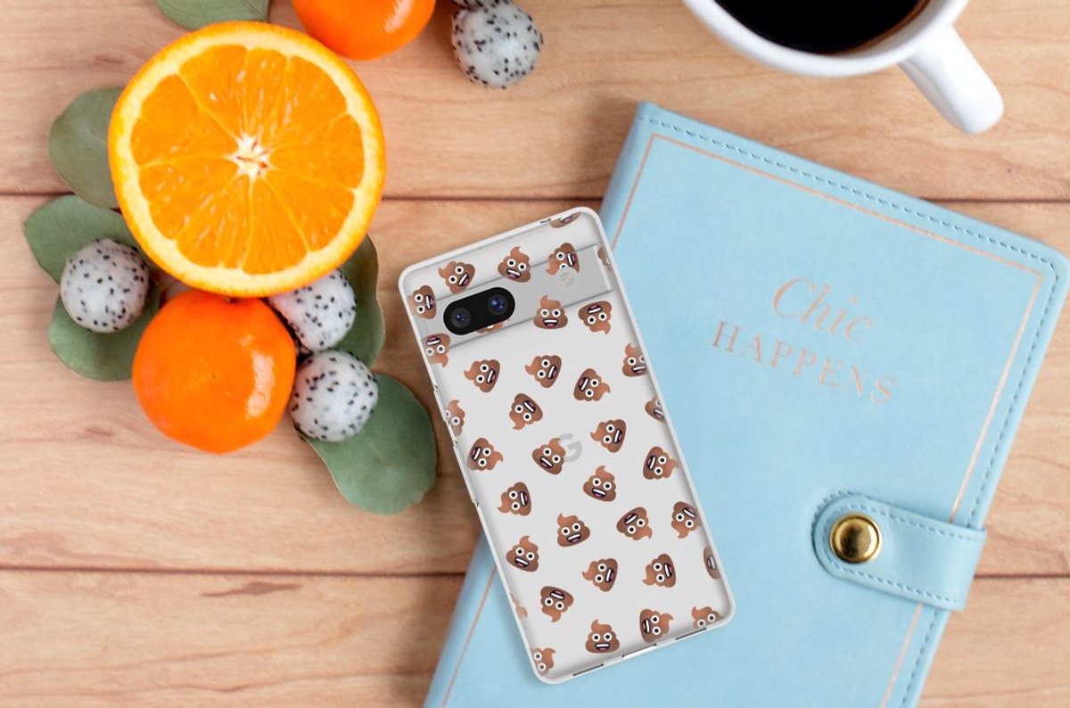 Back Cover voor TPU bumper voor Google Pixel 7A Poep Emojis