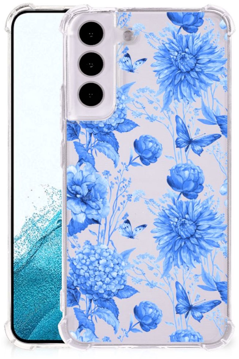 Case voor Samsung Galaxy S22 Flowers Blue